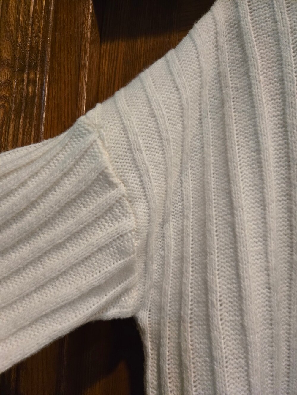 Time and Tru Cream Ribbed Cowl Neck Sweater - Picture 6 of 15